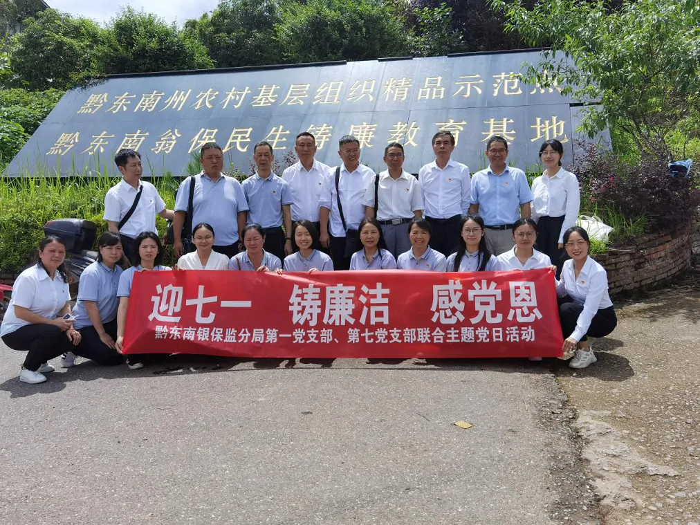 黔东南银保监分局第一、第七党支部联合开展&ldquo;迎七一  铸廉洁  感党恩&rdquo;主题党日活动