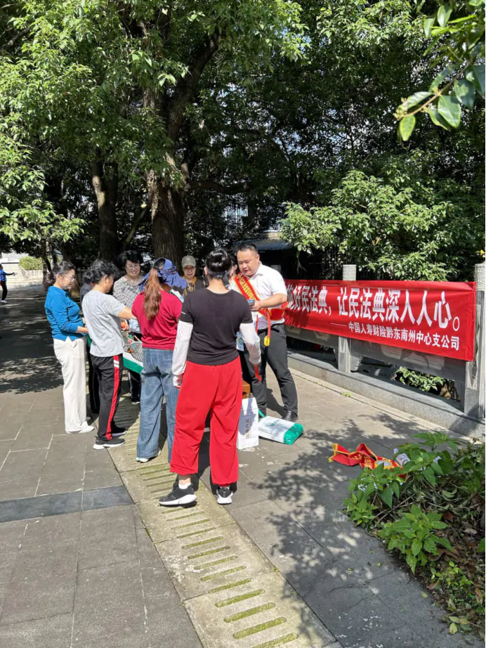 中国人寿财险黔东南州中心支公司开展"民法典"宣传活动